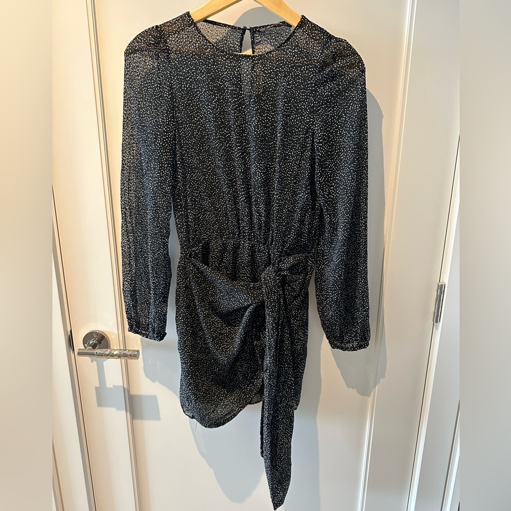 Zara polka dot black dress size M